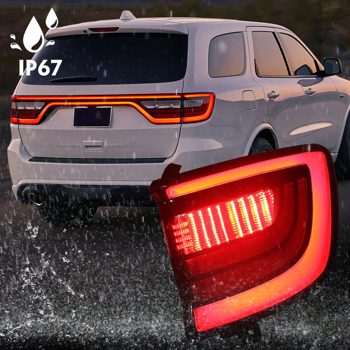 RH Outer LED Tail Light Compatible with Dodge Durango 2014-2025 Right