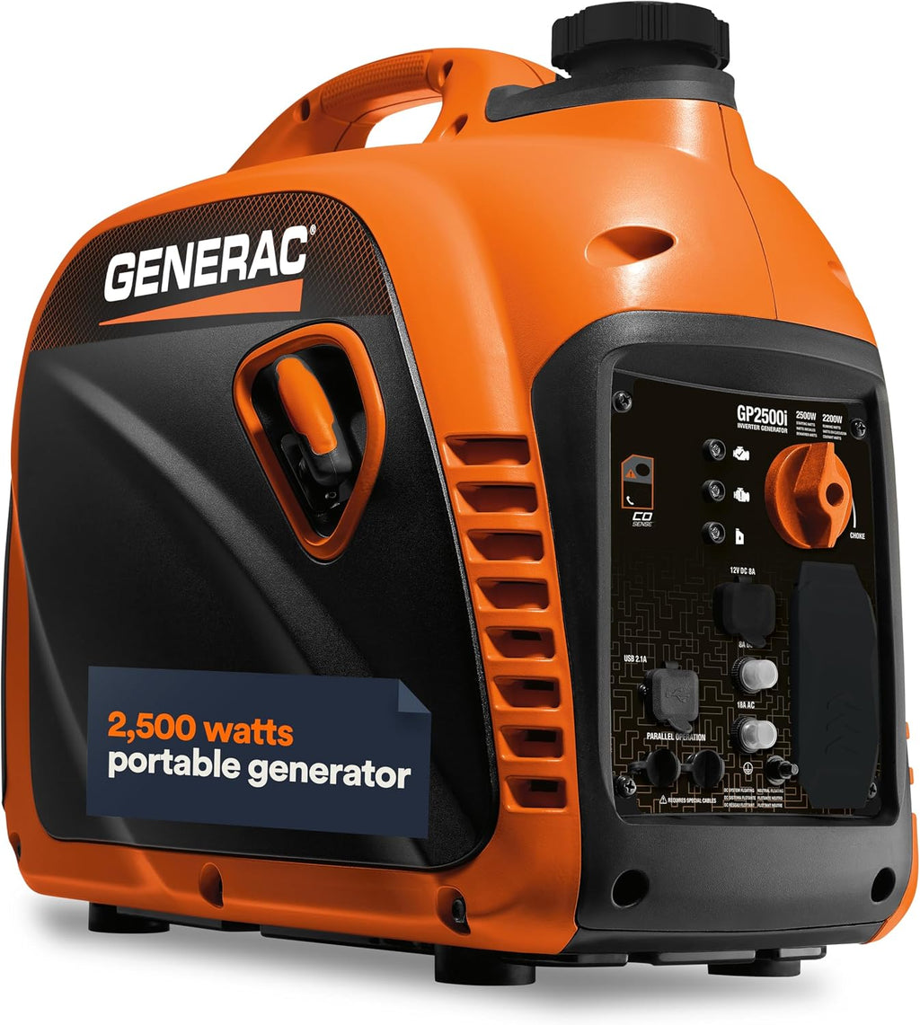 2,500 Watt Gas Powered Portable Inverter Generator, Outdoor Use | 2,200 Running Watts, Clean Power, RV, Camping, Home
