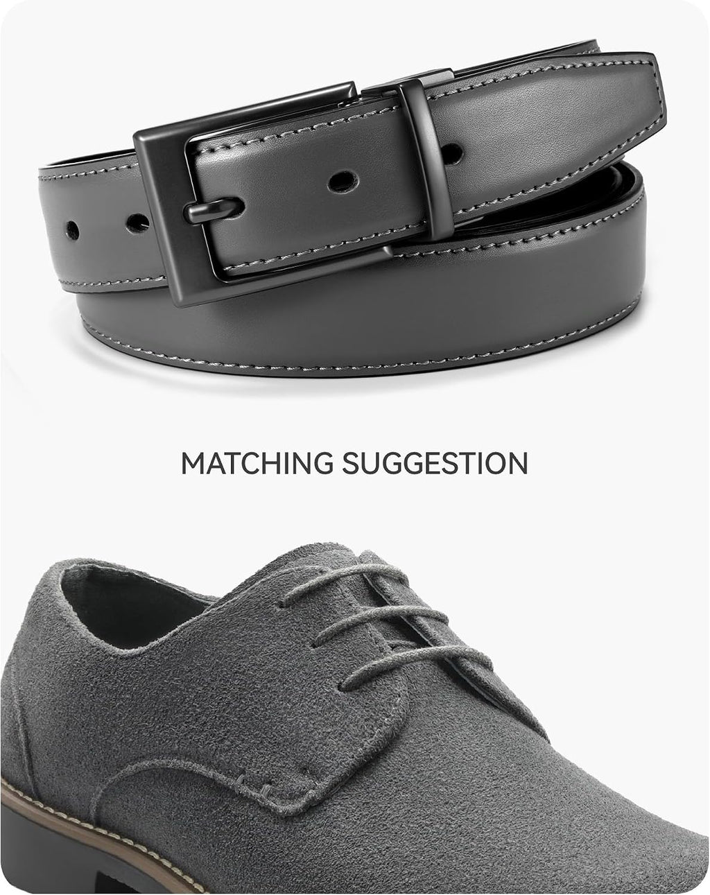 Boys Belt, Most Size Kids 1 1/4" Dress Reversible Belt for Youth - One Leather Belt Two Style | 1 Belt, 2 Colors