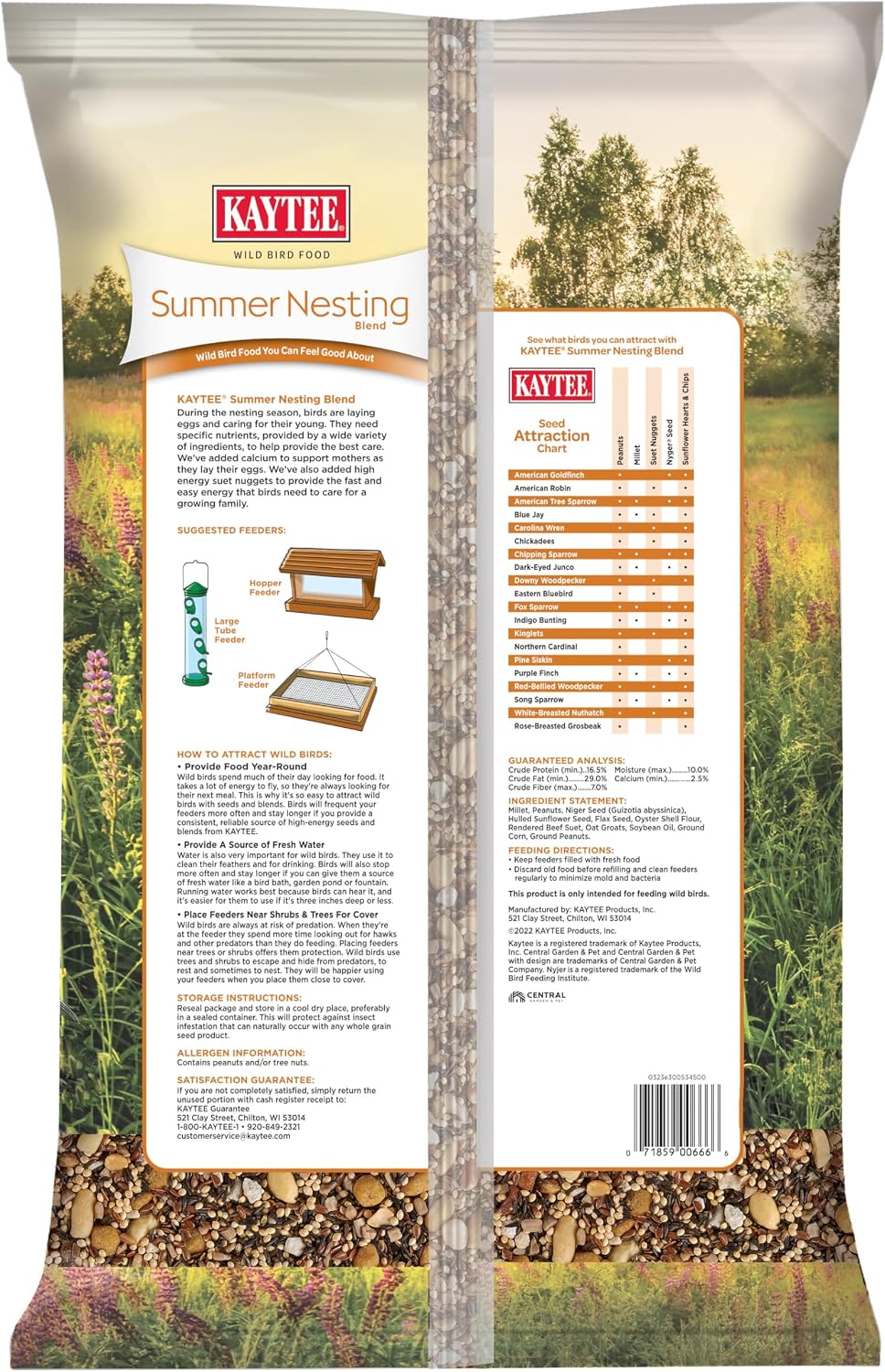 Wild Bird Food, Summer Nesting Seed Blend, 8 lb