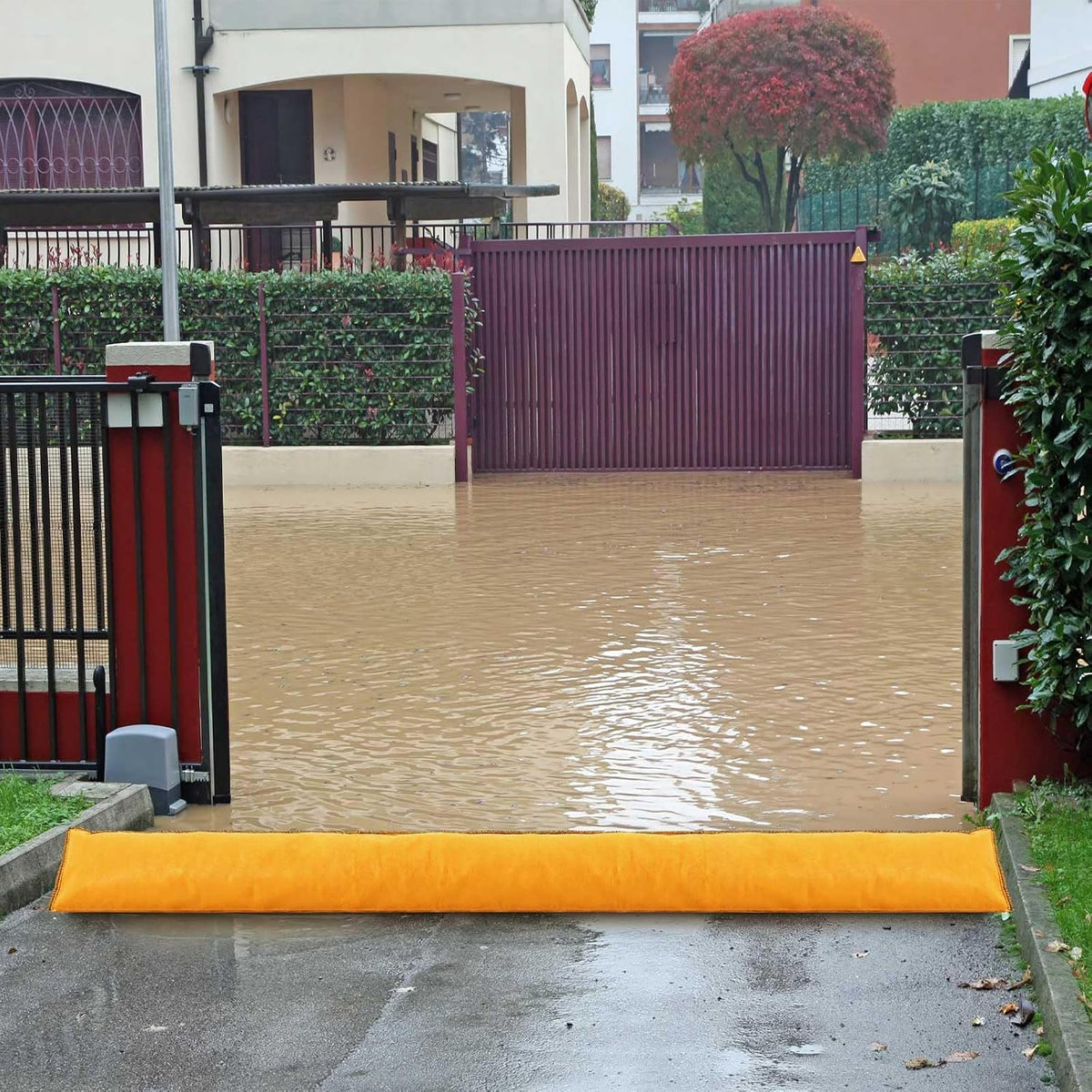 12 Pcs Water Barrier 5 ft x 6.5 Inch Flood Barriers for Home Reusable Absorbent Flooding Prevention Barriers Sandless