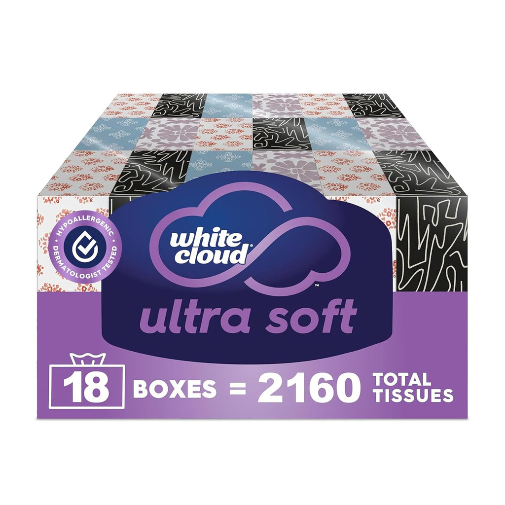 Ultra Soft 3-Ply Facial Tissue, 18 Box Pack