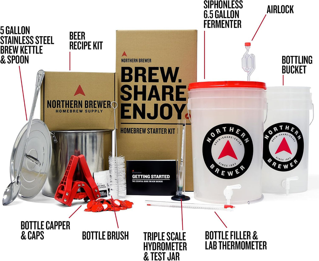 Homebrewing Starter Kit w/Equipment, Chinook IPA, 5 Gal