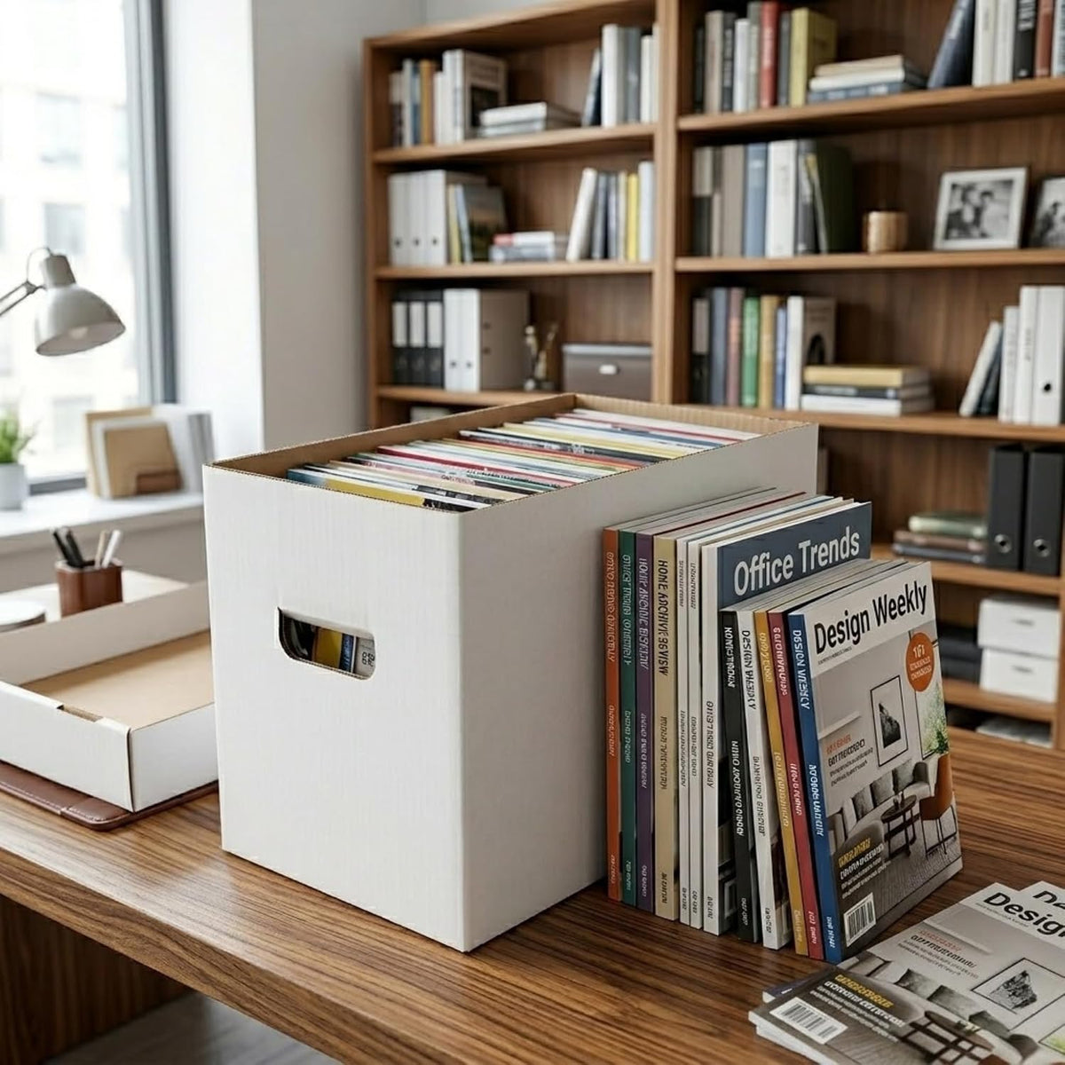 Magazine Storage Boxes with Lids - Heavy Duty, 2 Pack
