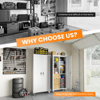 72 Inch Metal Garage Storage Cabinet, Rolling Tool Cabinet
