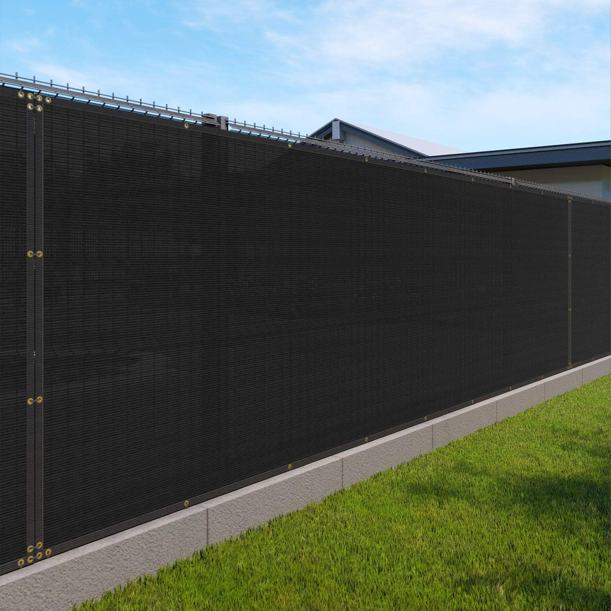 Privacy Fence Screen 6' x 12' Heavy Duty Windscreen Fencing Mesh Fabric Shade Net Cover for Outdoor Wall Garden Yard