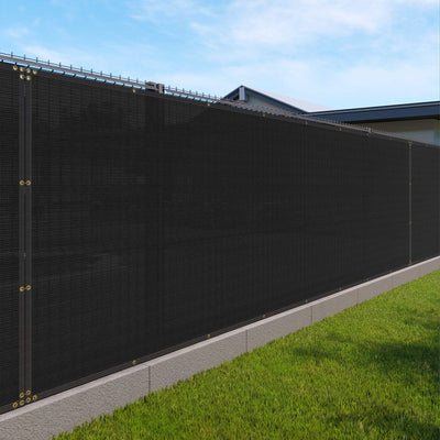 Privacy Fence Screen 6' x 12' Heavy Duty Windscreen Fencing Mesh Fabric Shade Net Cover for Outdoor Wall Garden Yard