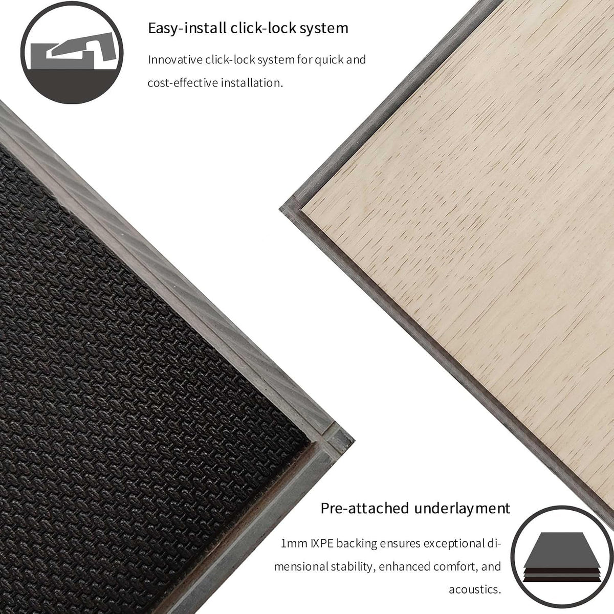 SPC Click Lock Luxury Vinyl Flooring Plank | 21.4 Sq.Ft | Thick 5 mm | Wood Floating LVP Floor Tile| 100% Waterproof