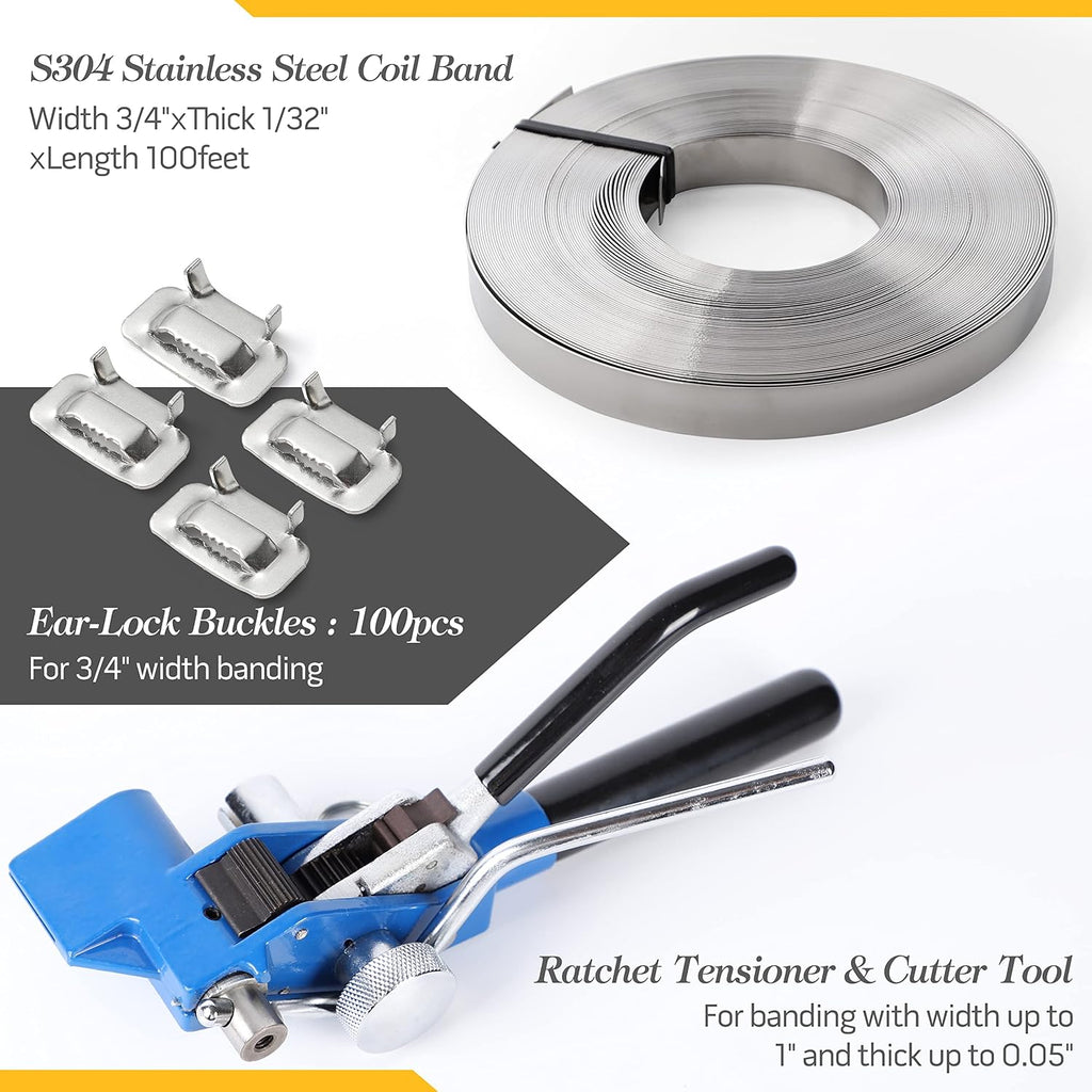 UpJiaFlarish Steel Banding Strapping Kit - Banding Tool, Stapping Tool