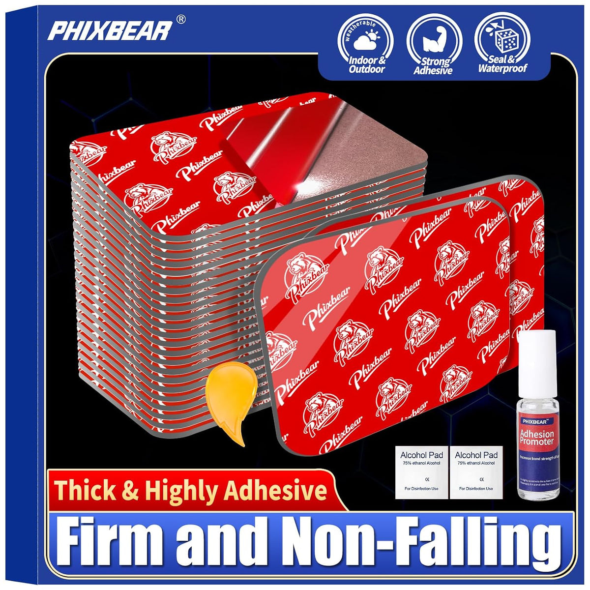 Double Sided Tape Heat Resistant Heavy Duty, 24 Pcs Adhesive Pads