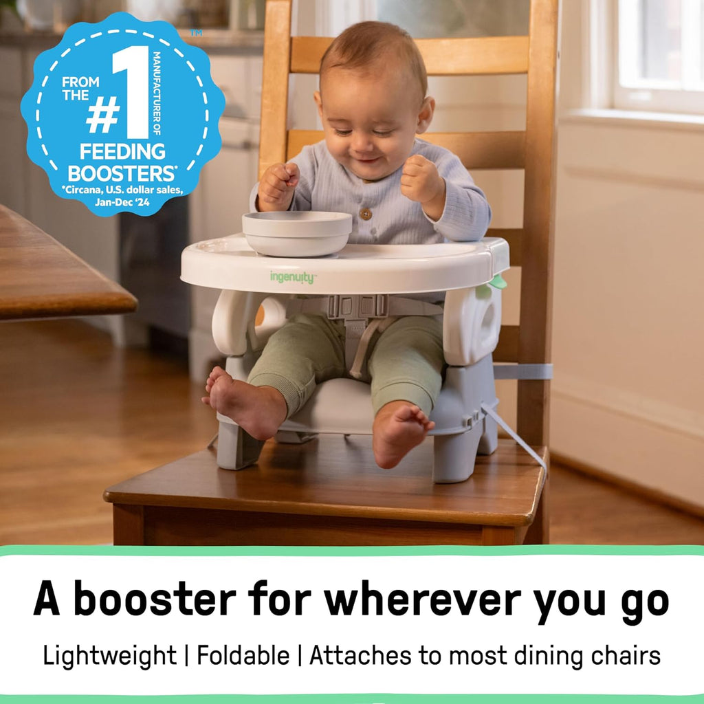Deluxe Comfort Booster Seat for Kitchen Chair, Compact Fold, Portable, Lightweight, Toddler Booster Seat for Dining