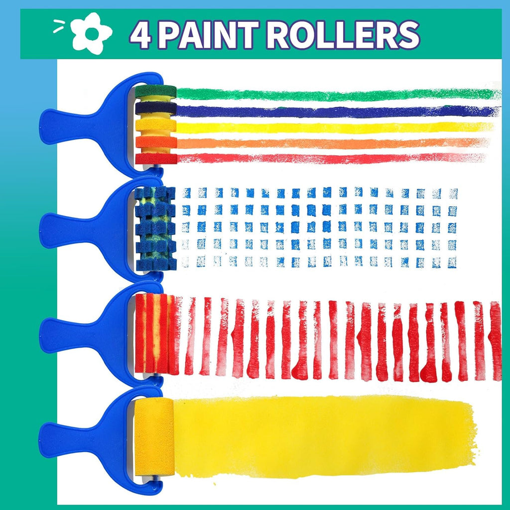Paint Sponges for Kids, 39pcs Early Learning Toddlers Sponge Paint Brushes Stamps Foam Art Craft Drawing Tools