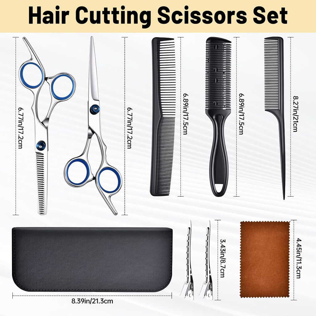 Hair Cutting Scissors Set, Professional Stainless Cutting Hair Scissors, Barber Hair Cutting Scissors Thinning Shears