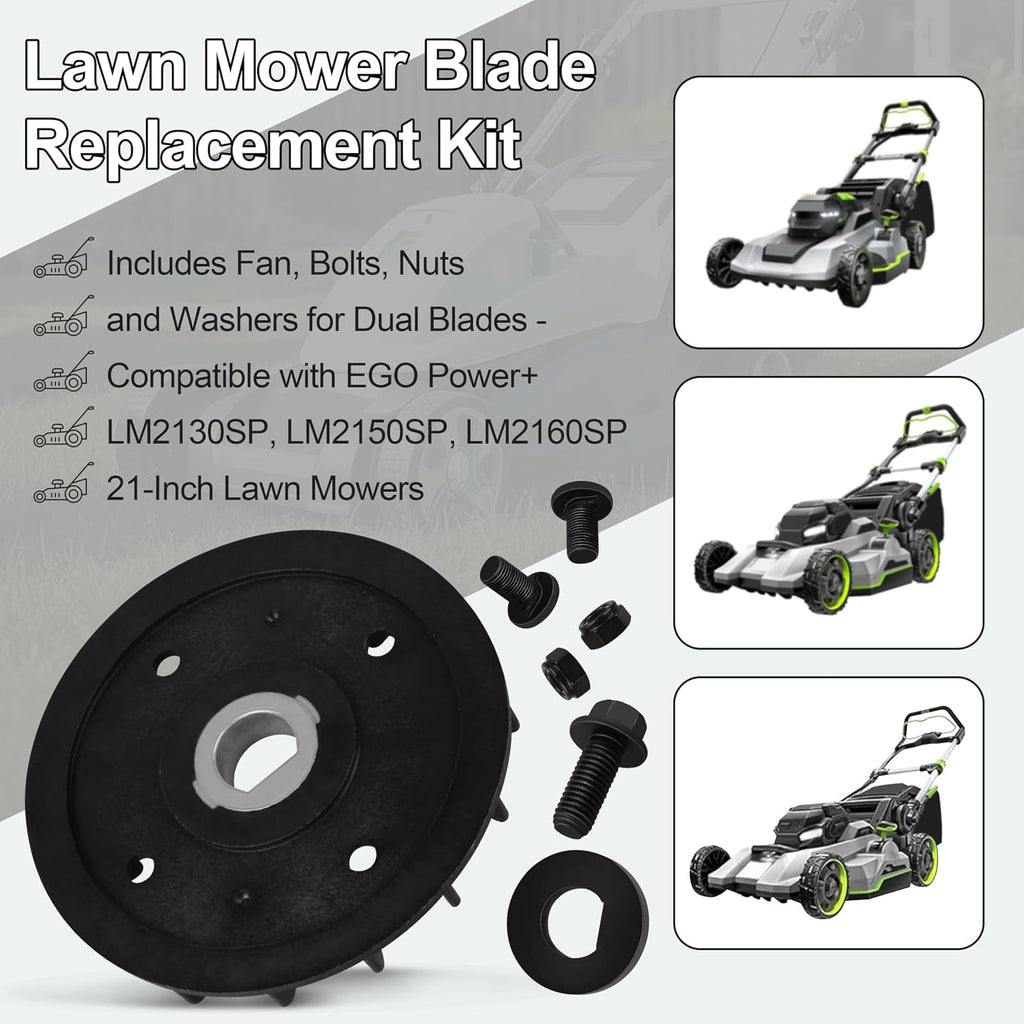 Lawn Mower Blade Part Kit for EGO Power+ Dual Blades on LM2130SP, LM2150SP | LM2160SP 21" Select Cut Lawn Mowers(Part