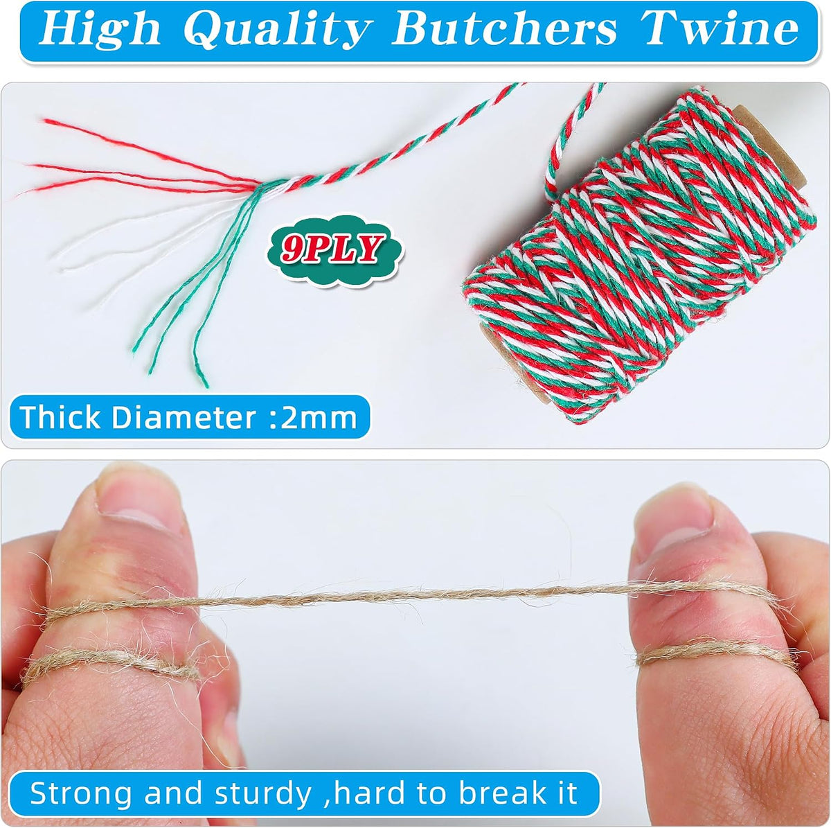 9 Rolls Cotton Twine Bakers Twine Colorful Butchers String Ribbon