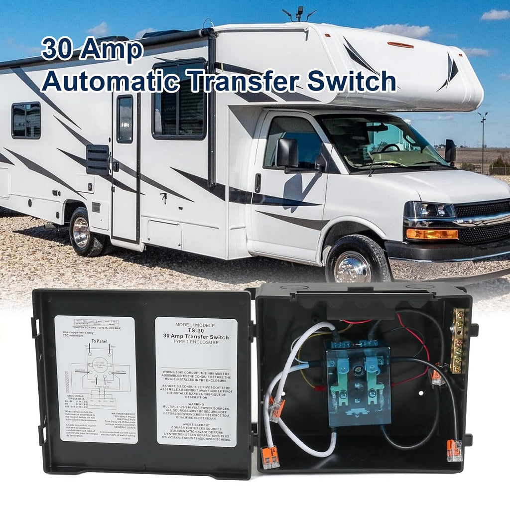 30 Amp Automatic Transfer Switch, Rated 120VAC Applied to RV