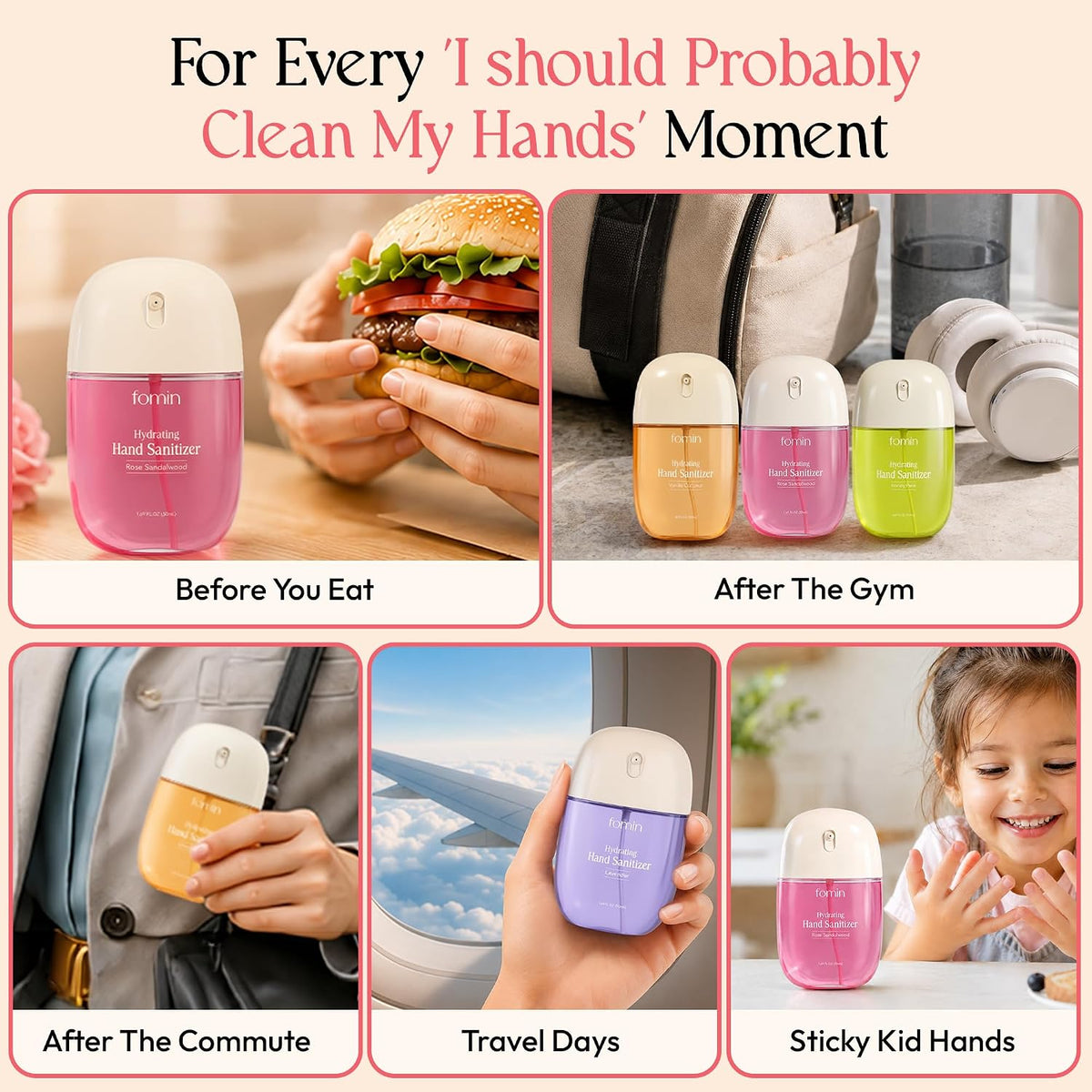 Hydrating Hand Sanitizer Mist - Travel Spray No-Rinse Non-Irritating