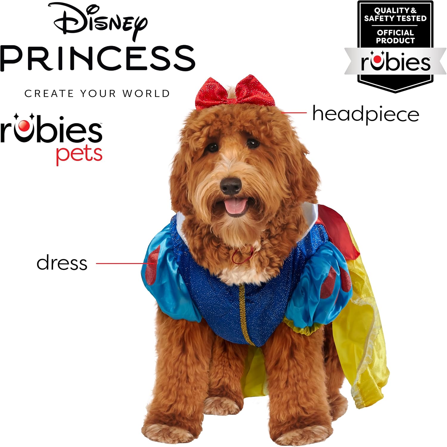 at Party City Disney Princesses: Snow White Pet Costume for For Dogs or Cats by Rubies, Medium