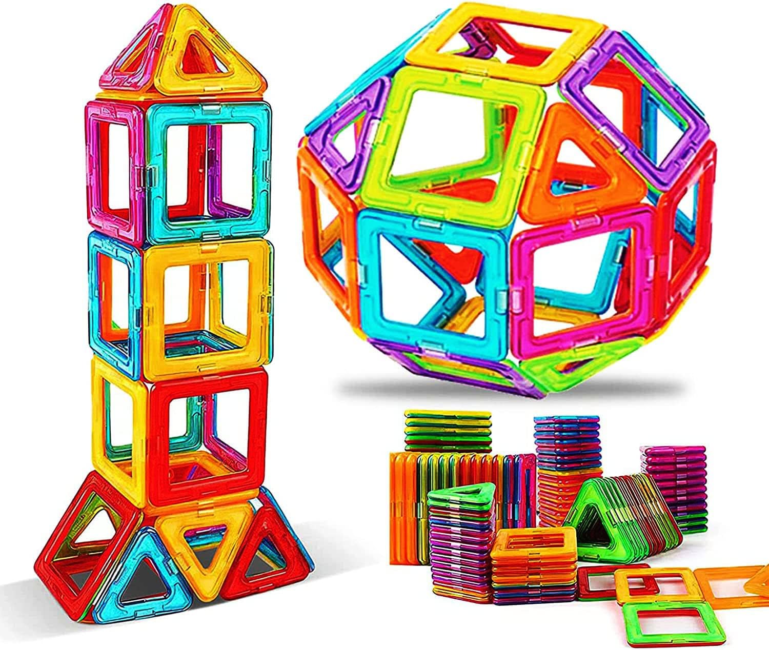 Magnetic Blocks Tough Building Tiles STEM Toys for 3+ Year Old Boys and Girls Learning by Playing Games for Toddlers