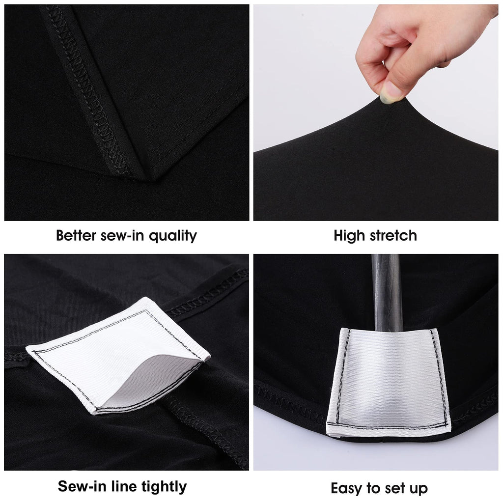 8ft Black Stretch Spandex Fitted Table Cloth for 8 Foot Tables