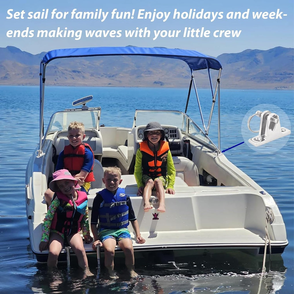Bimini Top Deck Hinge, 316 Stainless Quick Release Pin, 2 Pack