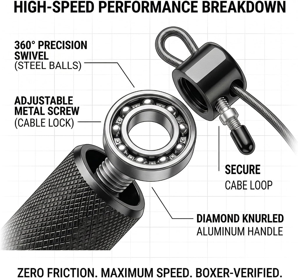 Professional Racing Speed Jump Rope - Boxer Verified - High Speed Ball Bearings