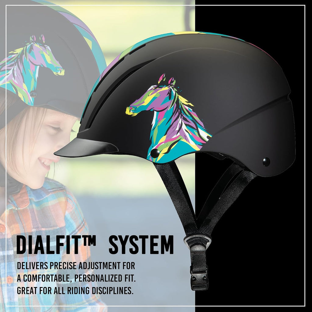 Spirit Duratec Full Coverage Horse Riding Helmet, Adjustable Fit
