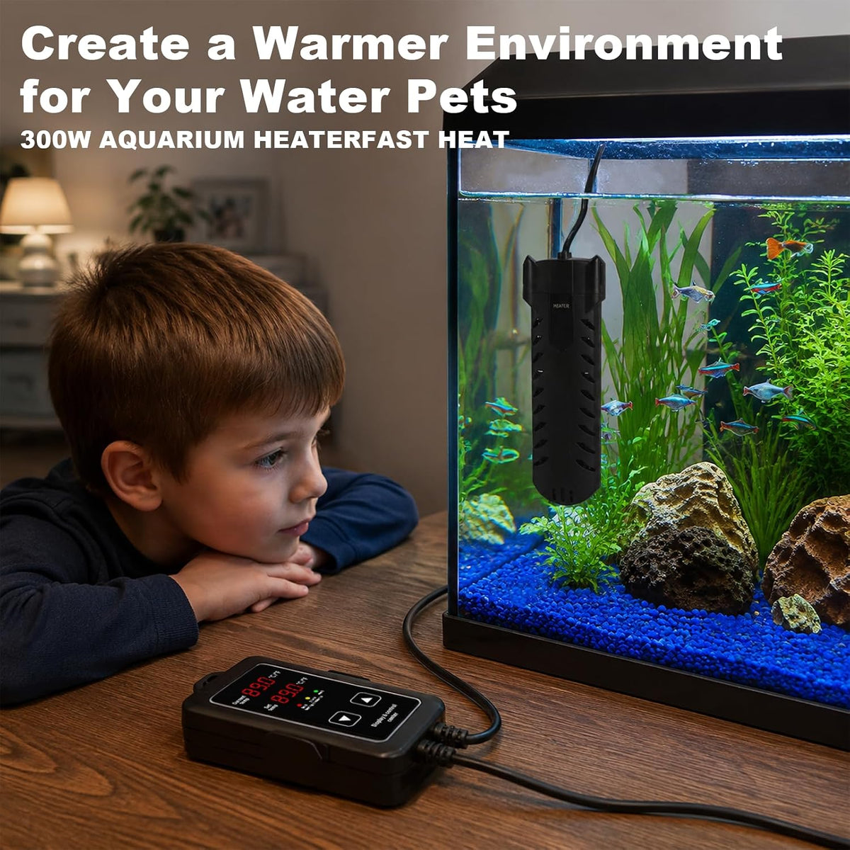 300W Aquarium Heater, Fish Tank Heater, Submersible Heater For Fish Tank