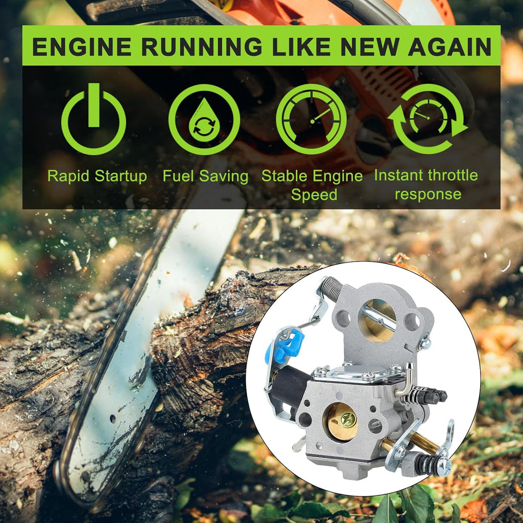 455 Rancher Carburetor for Husqvarna 455 Rancher Parts 460 455E 461 Rancher Gas Chainsaw Replaces WTA-29 with 537255701 Air Filter Spark Plug Fuel Line All In One Kit