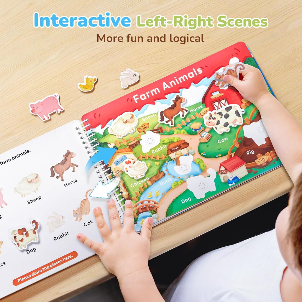 Preschool Busy Book for Toddlers 3-5, Learning Activities, Educational Sensory Toys, Autism Learning Material, Back