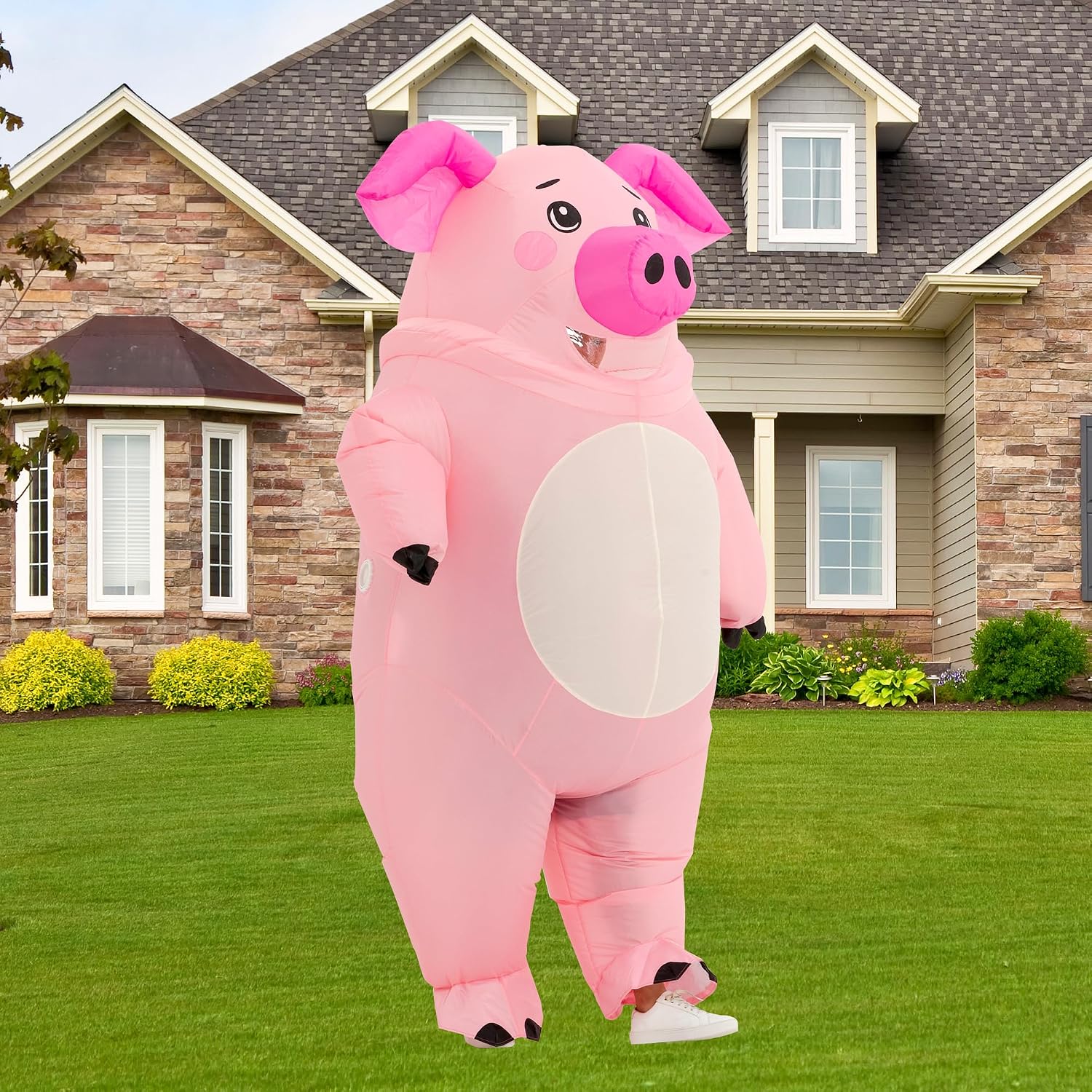 Halloween Inflatable Costume Adult,Blow Up Full Body Pig Suit Men Women