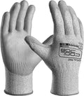 12/120 Pairs Cut Resistant Safety Work Gloves with Grip, 13 Gauge Seamless Shell with PU Coating, ANSI A2 A4 A6, Gray