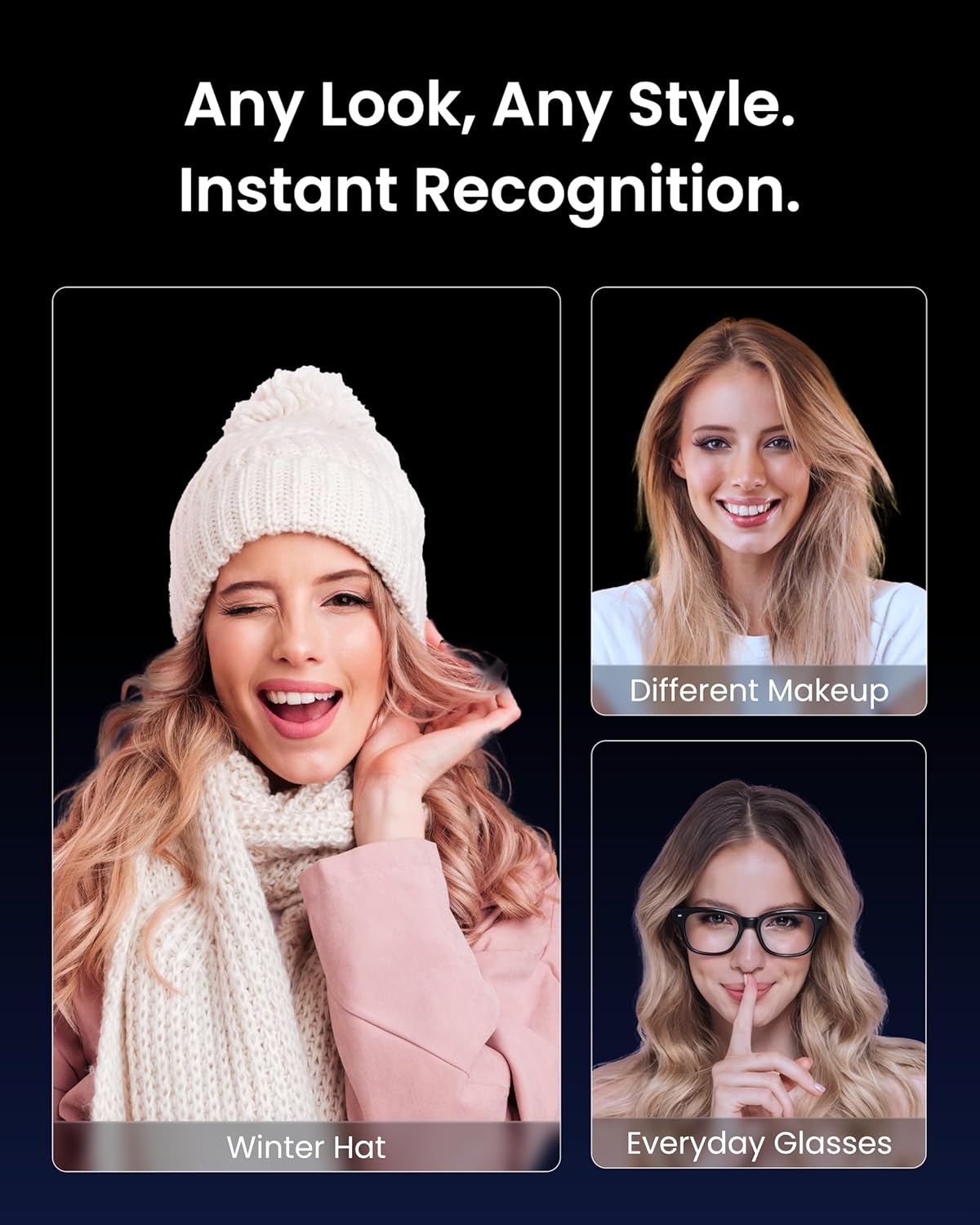 Lock Vision, 3D Face Recognition Smart Lock, Deadbolt Keyless Entry, DualPower 12-Month Battery, WiFi No Hub