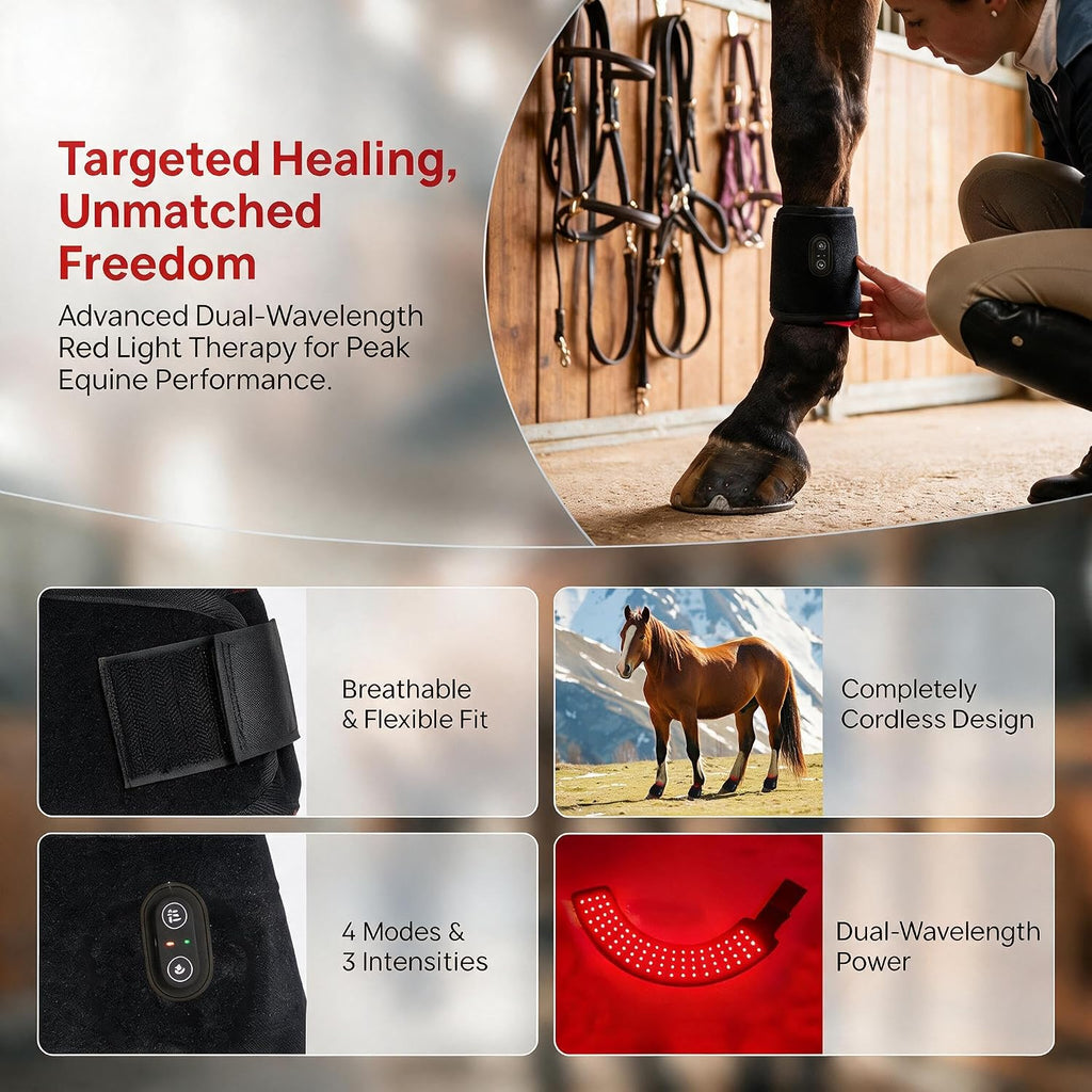 Wearable Red Light Therapy Hoof Boots, LED Light Therapy Wrap for Horses