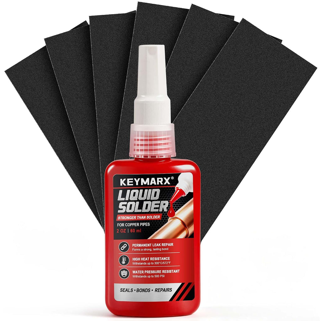 2 oz Liquid Solder for Copper & Brass, No Heat Plumbing Soldering Kit, Instant Leak Seal up to 500 PSI, Safe from