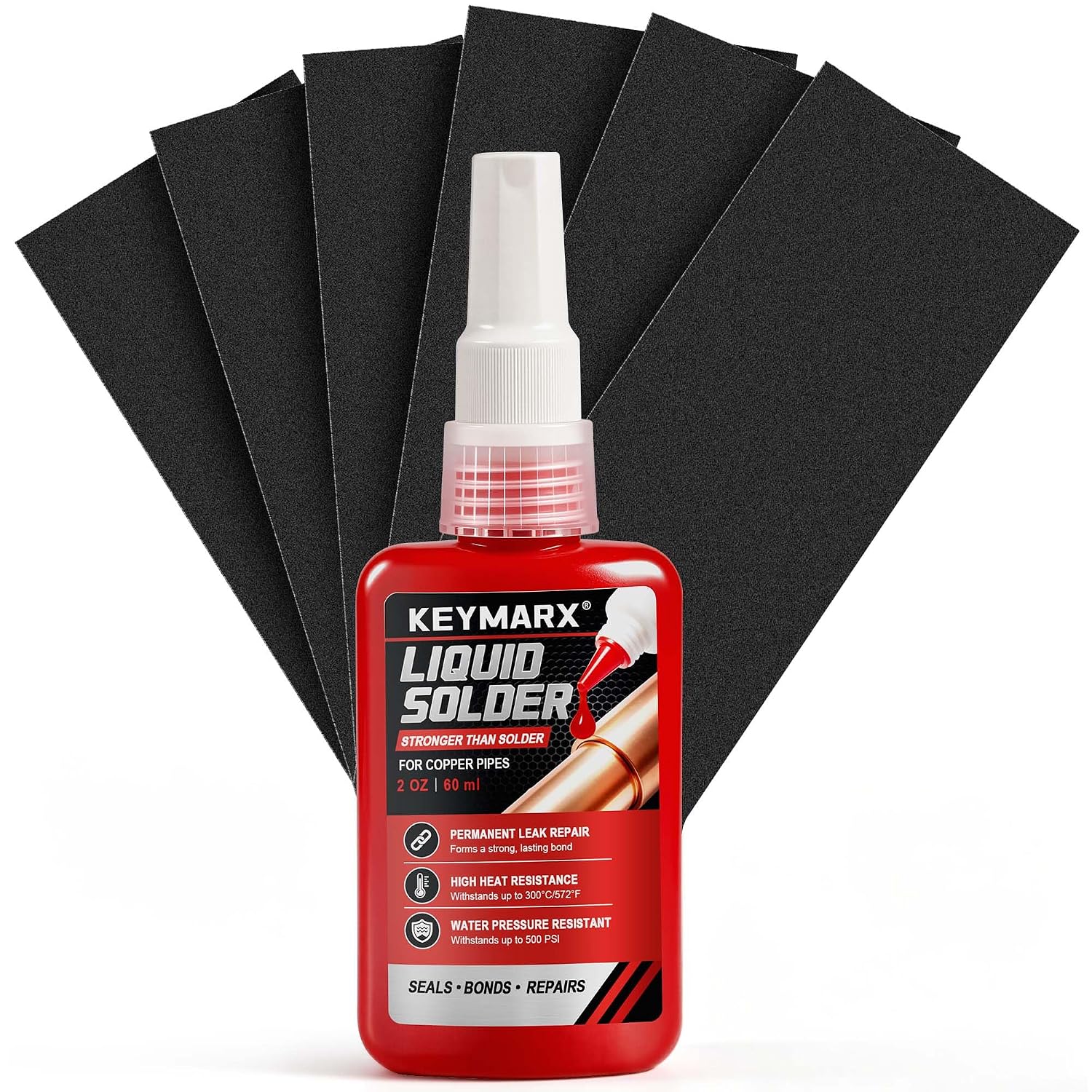 2 oz Liquid Solder for Copper & Brass, No Heat Plumbing Soldering Kit, Instant Leak Seal up to 500 PSI, Safe from