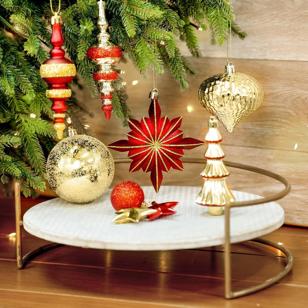 80pcs Christmas Balls Ornaments Set, Contemporary Light Luxury Gift Set, Shatterproof Plastic Decor for Xmas Tree