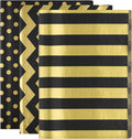 60 Pcs Gold Black Tissue Paper Bulk 3 Style Decorative Metallic Wrapping Paper for Birthday Weddings Christmas Party