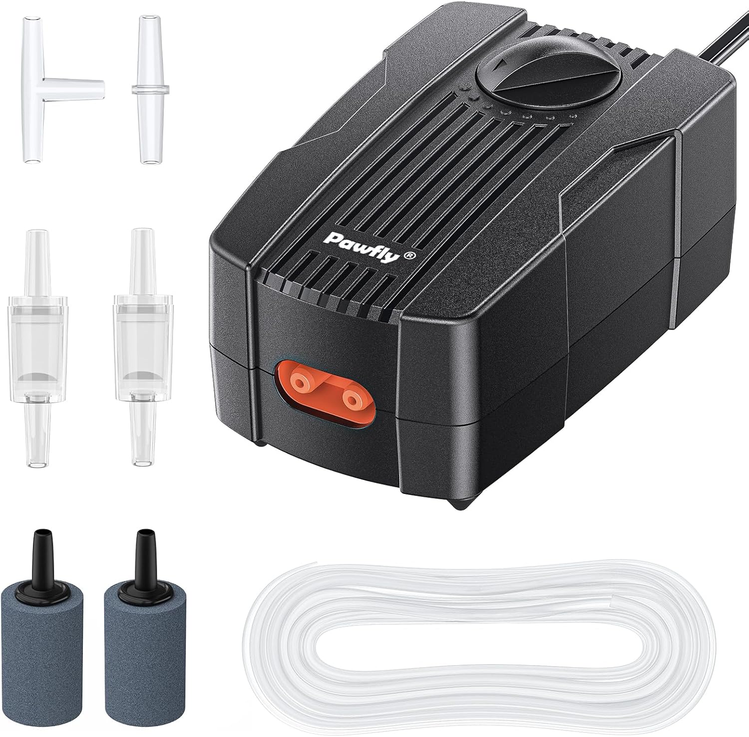 Aquarium Air Pump Oxygen Pump for 10-200 Gallon Fish Tanks Buckets Dual Outlet Adjustable Ultra Quiet Aerator Pump