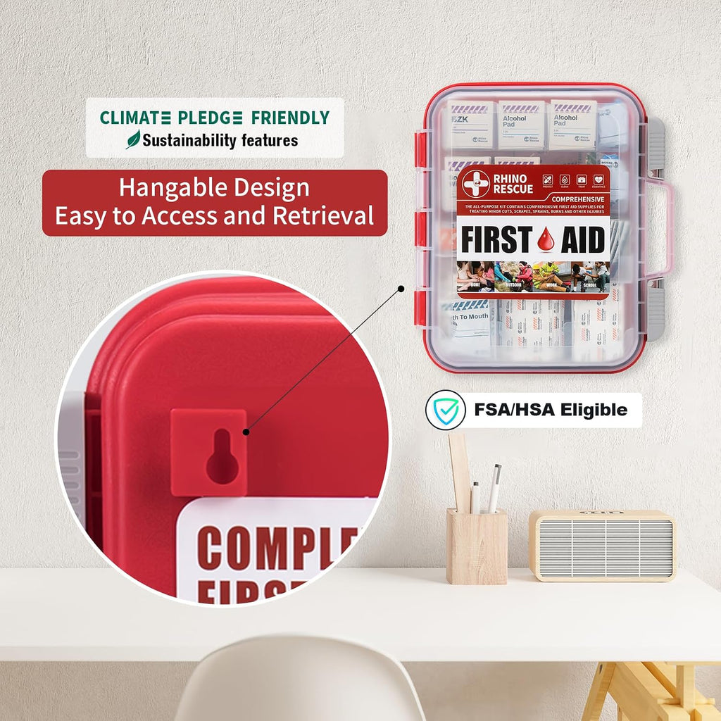 371 Pieces OSHA All-Purpose First Aid Kit, 100-Person Home & Office Professional Medical Supplies, Ideal for