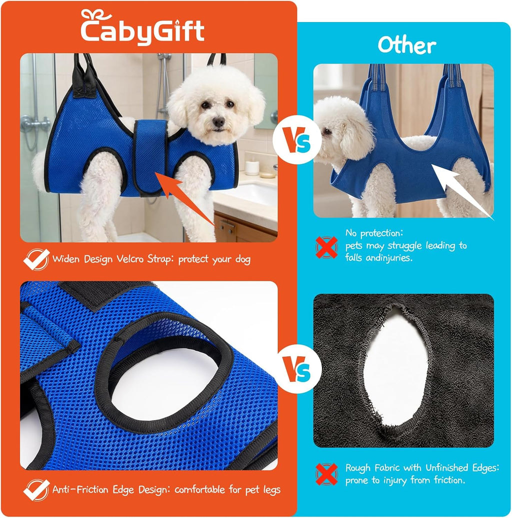 Dog Grooming Hammock Harness, Hanging Sling Restraint for Nail Clipping