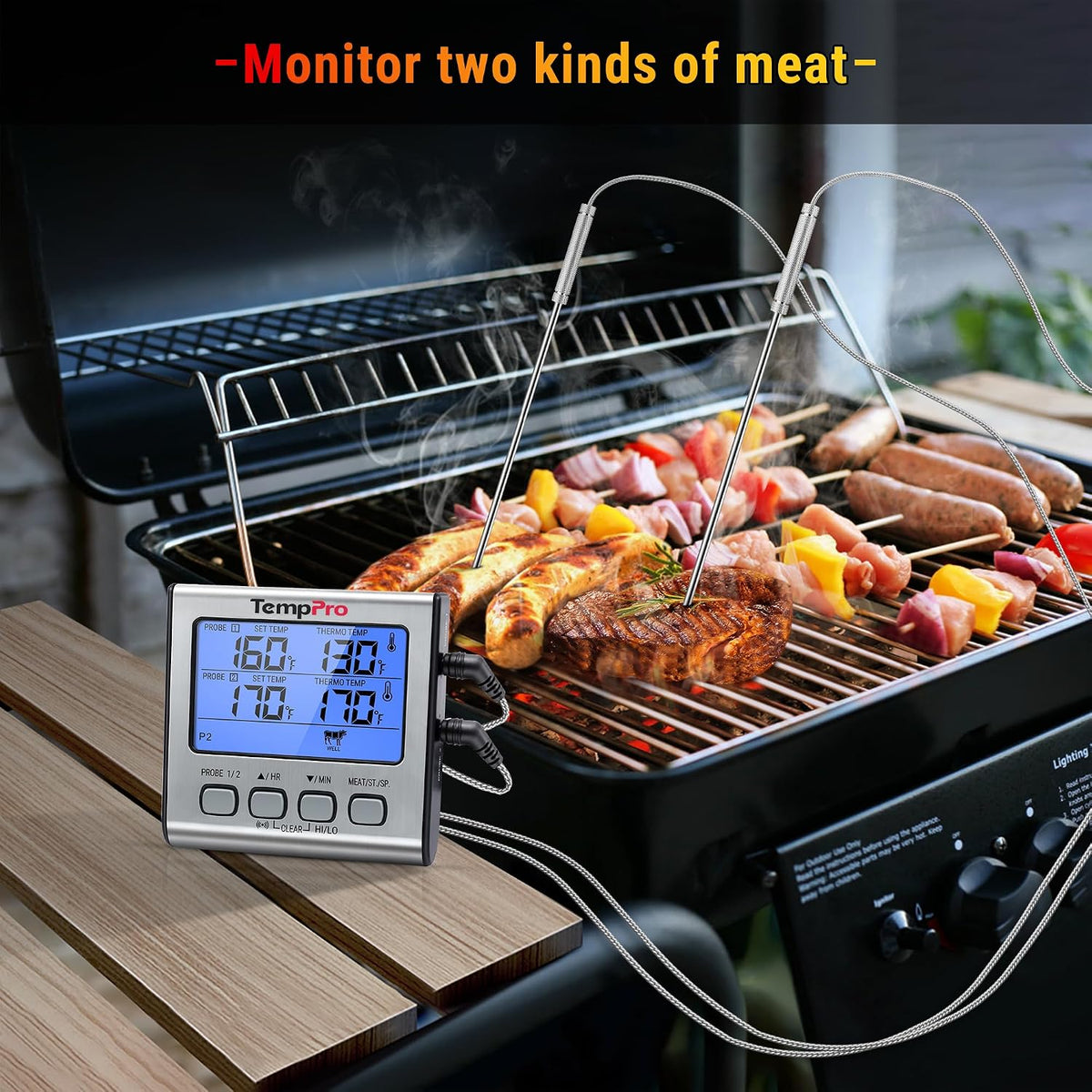 TempTrack Digital Cooking Meat Thermometer with Dual Meat Probe