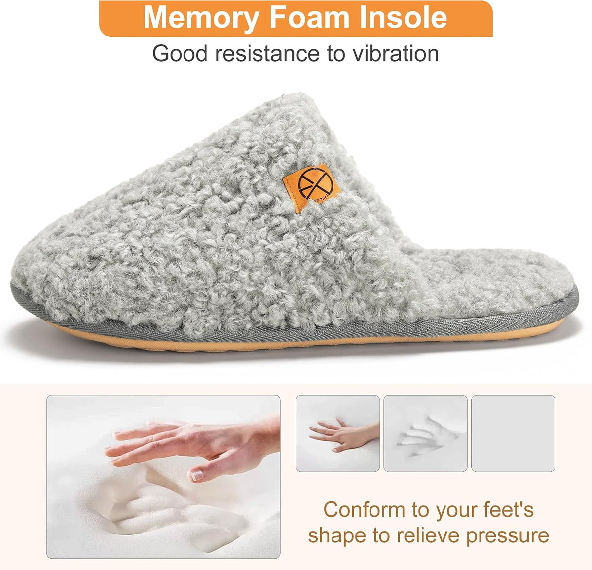 House Slippers for Women Comfy Faux Fur Memory Foam Bedroom Shoes Slip On Slides for Indoor Outdoor Use
