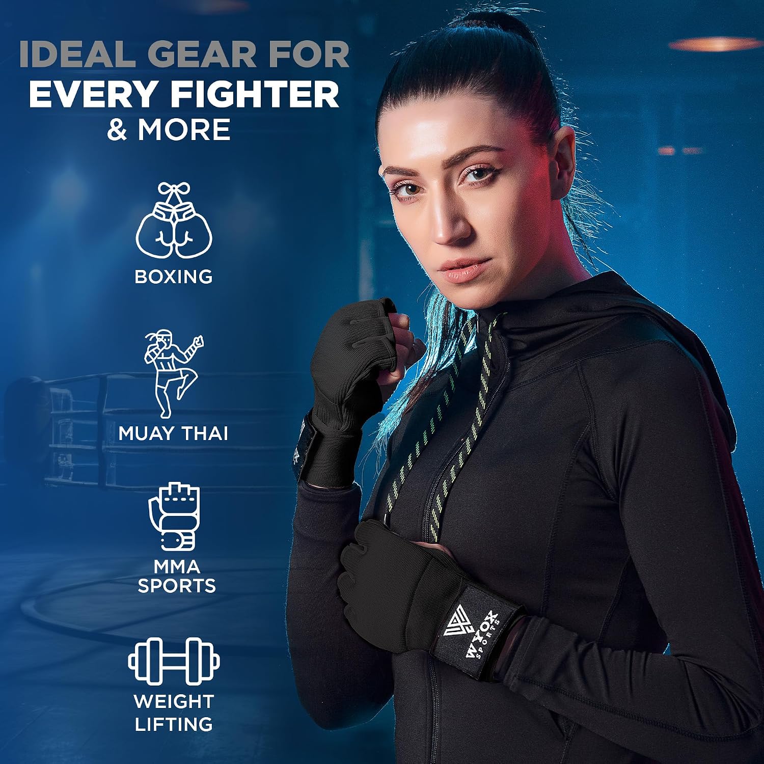Gel Boxing Hand Wraps Inner Gloves for Men & Women – 80cm/31inch Quick Wrist Strap, Padded Knuckle Support