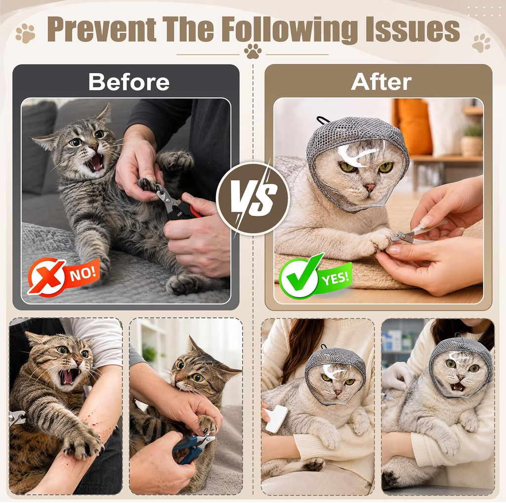 Adjustable Cat Muzzle for Grooming and Biting Prevention (S)