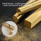 5" Knurled Solid Brass Cabinet Pulls, Brushed Matt Gold 5-Pack