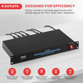 Pro 19'' Rack Mount 1800 Watt Power Conditioner with 8 Outlets