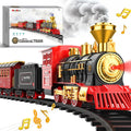 Train Set - Train Toys for Boys with Smokes, Lights and Sound, Toy Train Set for Under Christmas Tree, Toddler Model