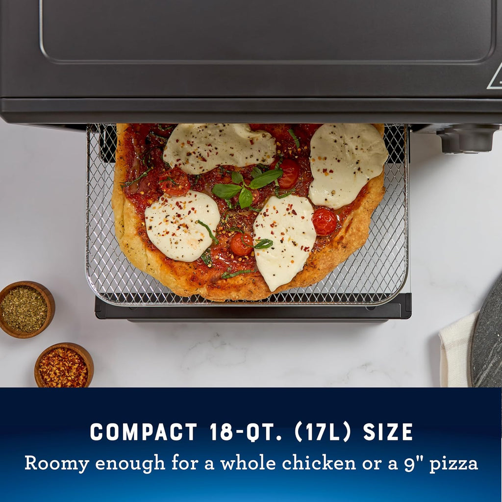 Compact Air Fryer Toaster Oven. Convection Countertop Pizza Oven, 4-Slice Toaster with 5 Cooking Functions – Air Fry
