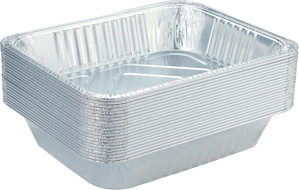9x13 Aluminum Pans - (30Pack) Disposable Foil Pans, Half Size Deep Steam Table Pans Extra Thick for Baking, Cooking